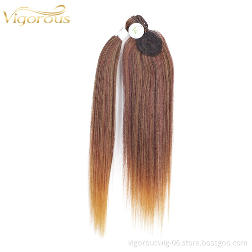 High TemperatureTop Quality Straight Various Sizes Synthetic Wig Ombre Black Brown Designer Hair Piece For Women